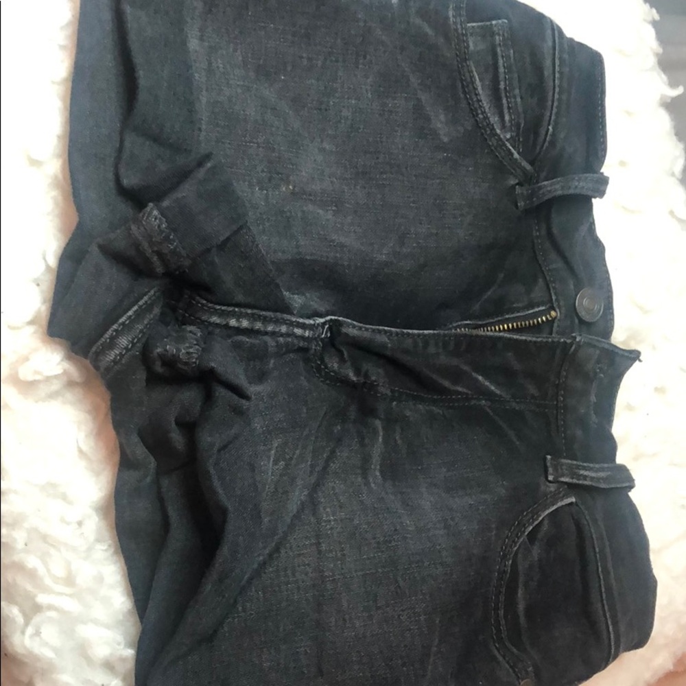 A&f grey high waisted jean shorts